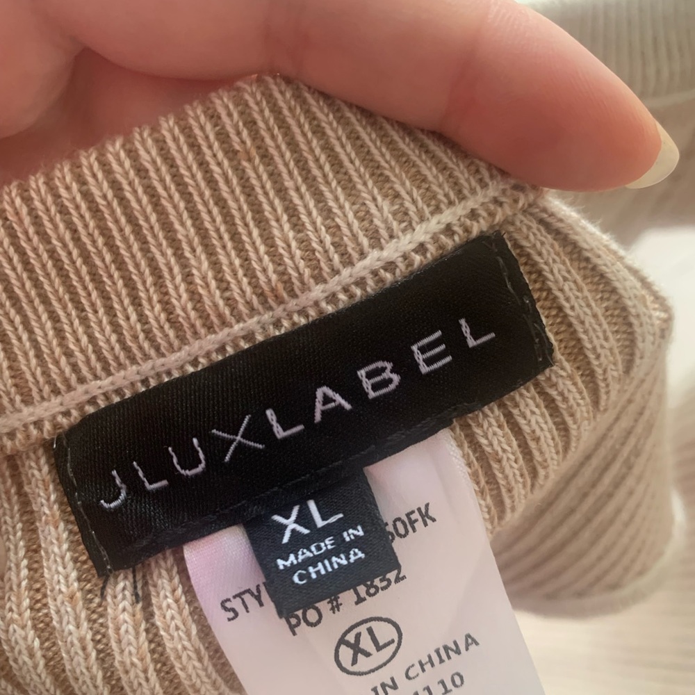 JLUXLABEL Ribbed Bodysuit - Beige - Picture 3 of 6